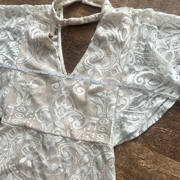 Charlotte Russe Lace V Neck Eyelet Mini Dress - Picture 6 of 8